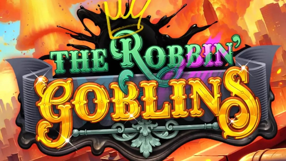 Cena caótica do jogo de slot Robbin' Goblins com goblins e explosões